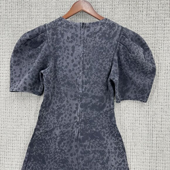En Saison Harlow Midi Dress Size S Black Animal Print Acid Wash Denim NWT - Picture 7 of 12